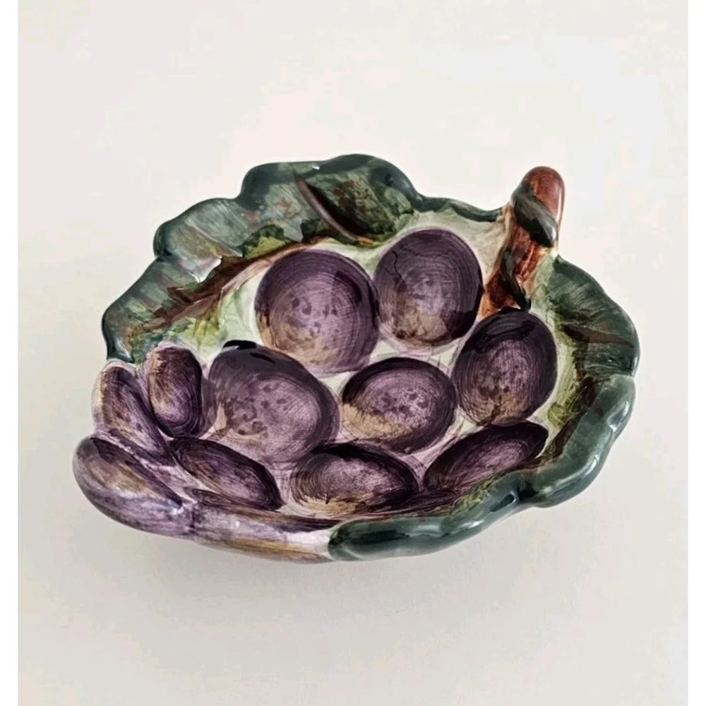 Vintage Corsica Home Ceramic Grape Pattern Bowl - Made in China